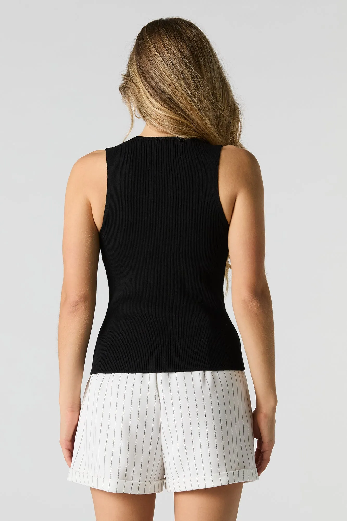 Ribbed Knit Keyhole Cut-Out Tank sold by Urban Planet product image thumbnail 5