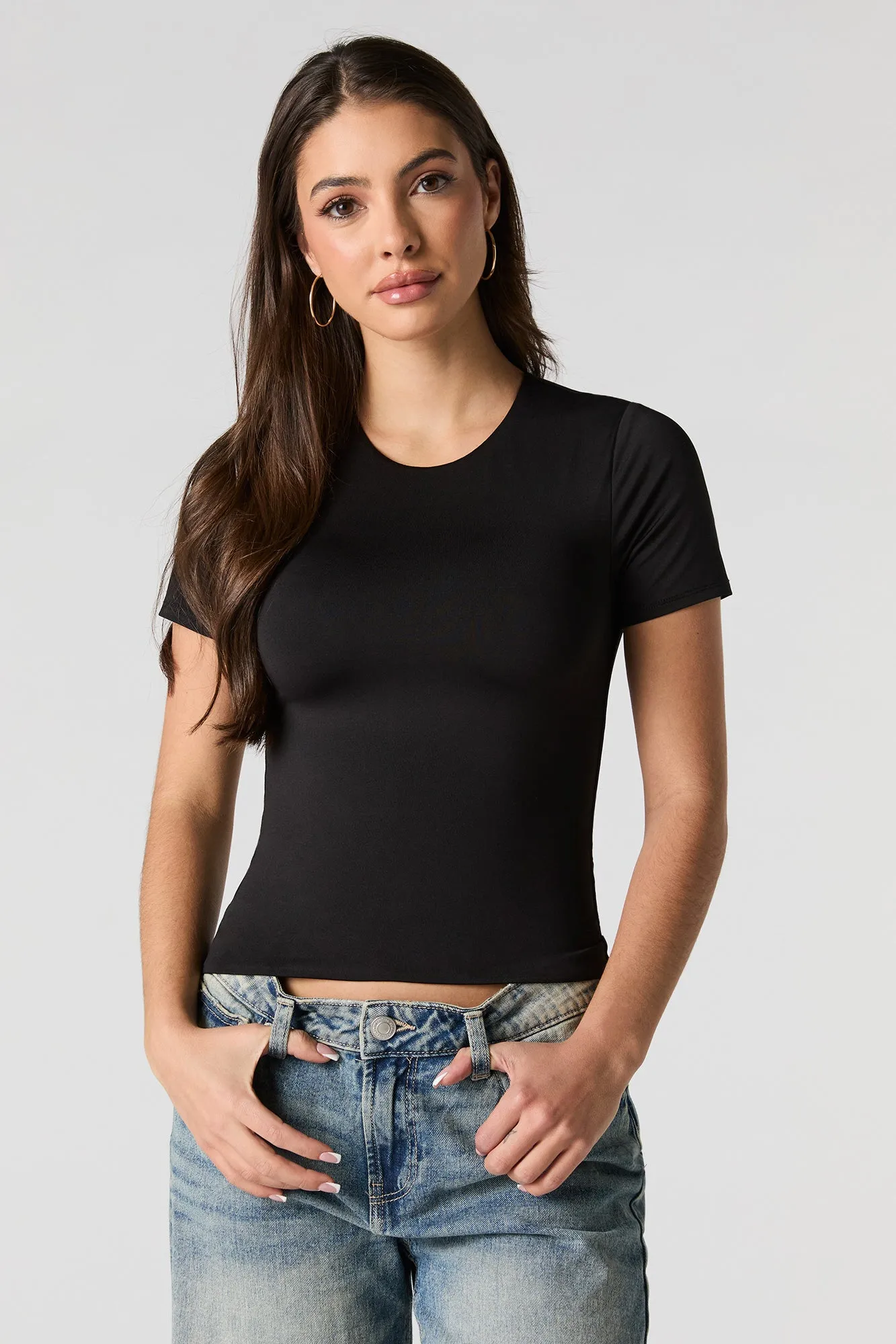 Contour Round Neck Short Sleeve Top sold by Urban Planet product image thumbnail 4