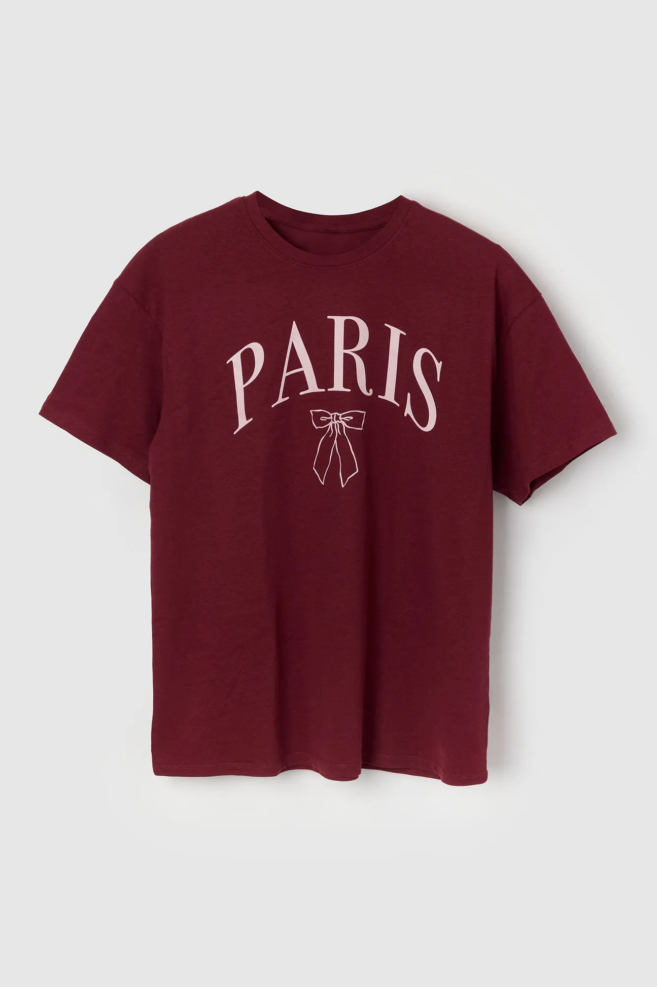 Paris Bow Graphic Boyfriend T-Shirt sold by Urban Planet product image thumbnail 4