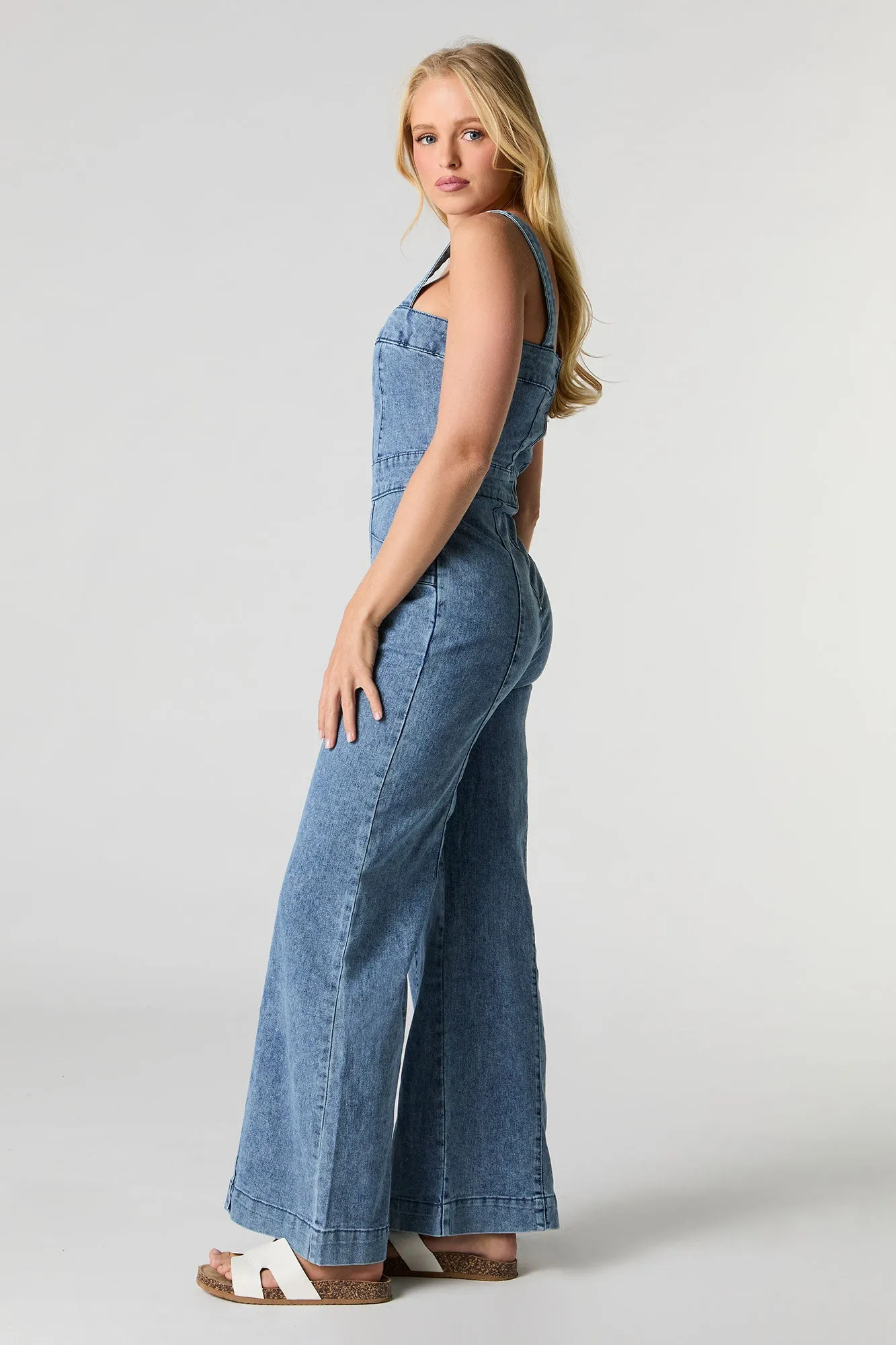 Denim Wide Leg Jumpsuit sold by Urban Planet product image thumbnail 2
