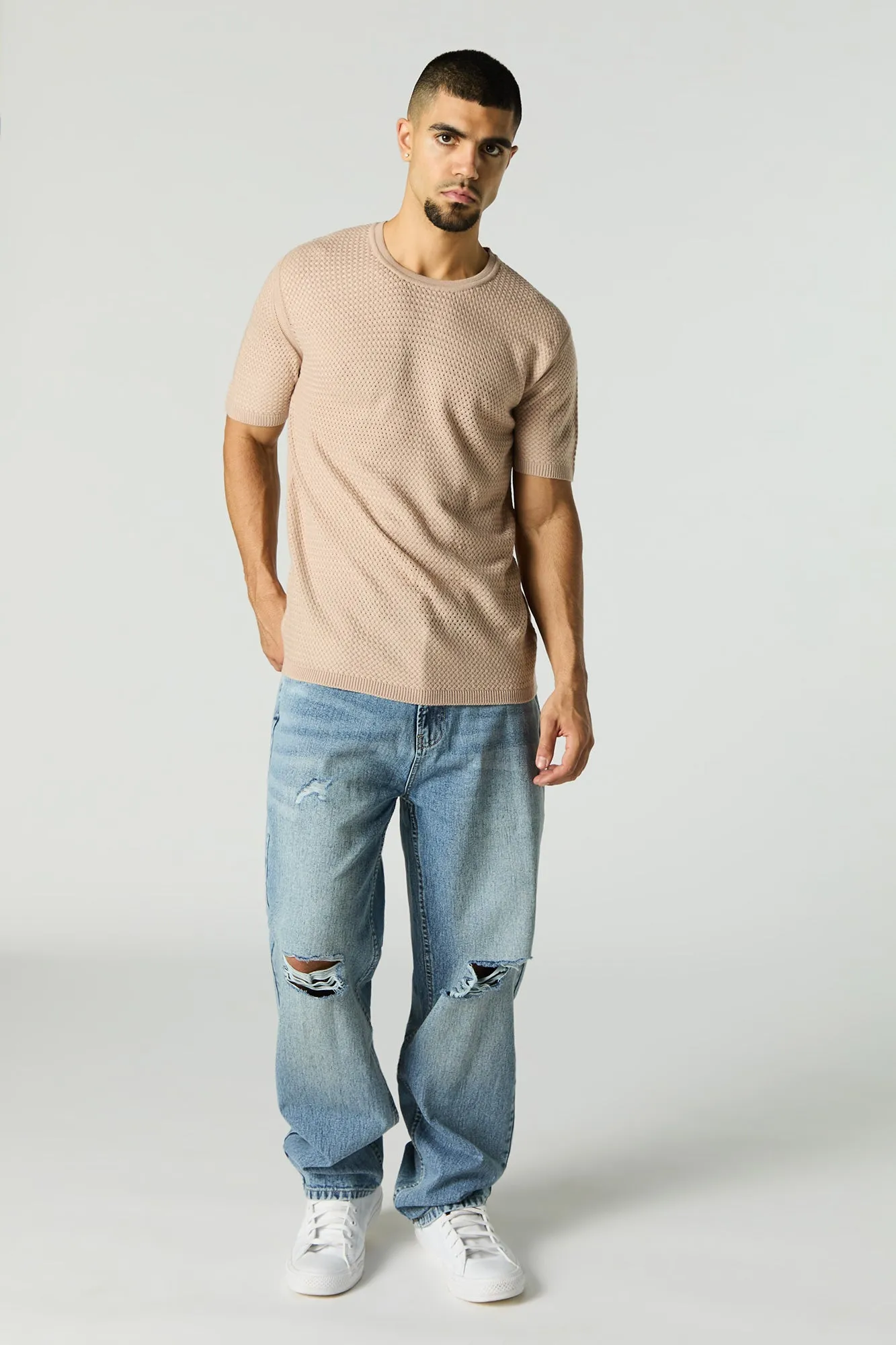 Open Knit T-Shirt sold by Urban Planet product image thumbnail 3