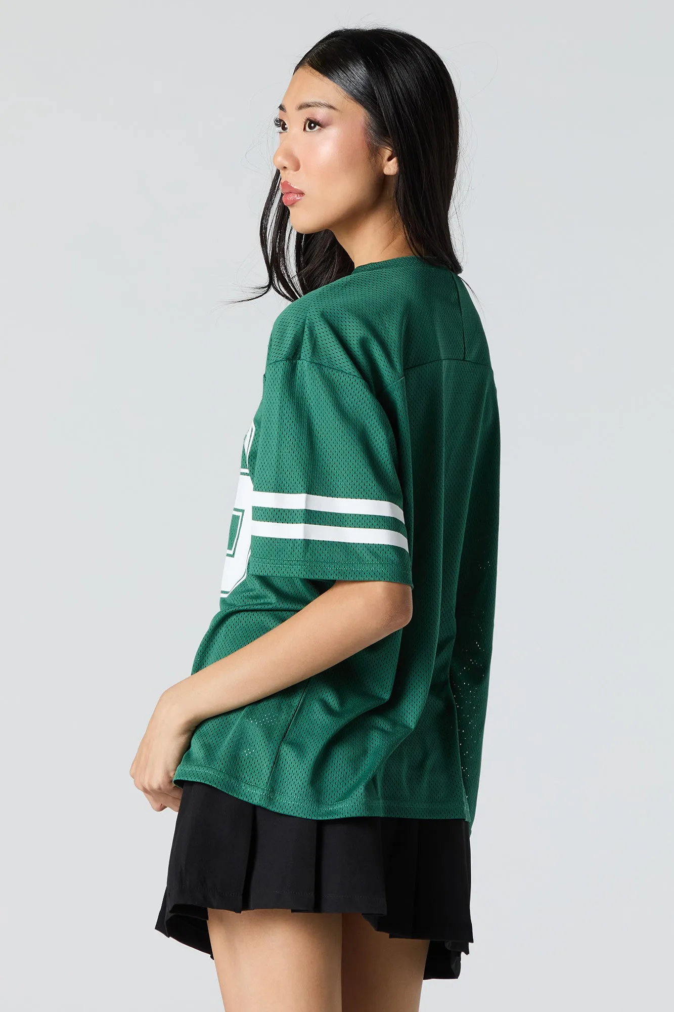 Mesh Sporty Graphic V-Neck Jersey sold by Urban Planet product image thumbnail 2