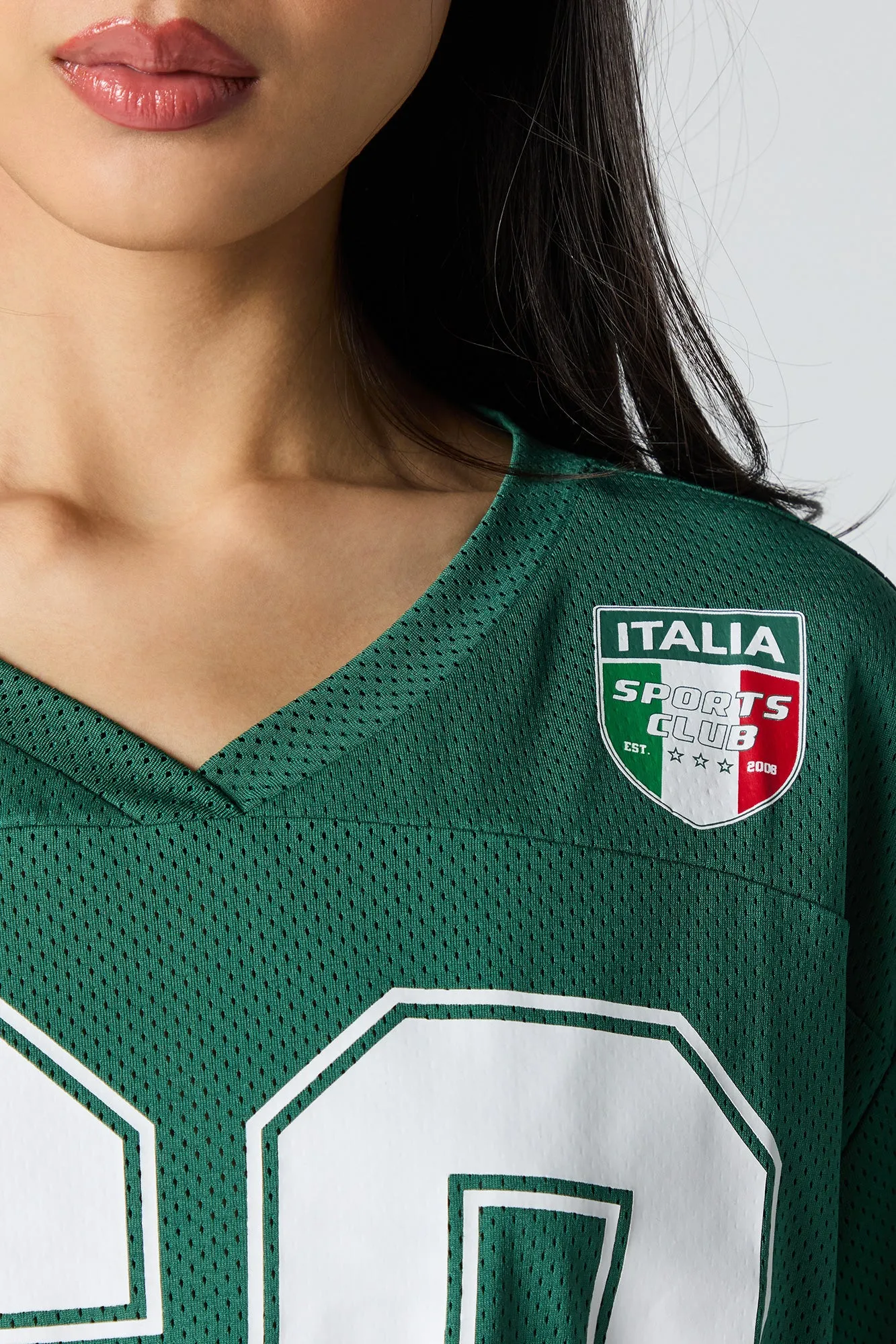 Mesh Sporty Graphic V-Neck Jersey sold by Urban Planet product image thumbnail 4