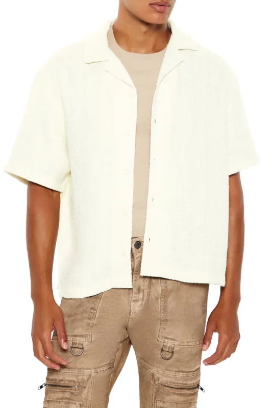 Boucle Knit Button-Up Top sold by Urban Planet