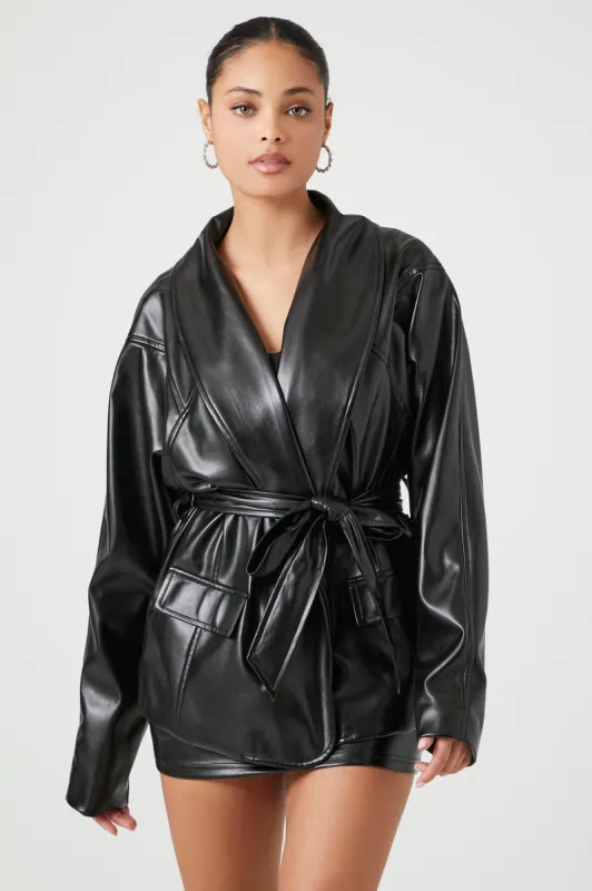 Blouson croisé en similicuir sold by Urban Planet