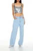 Rhinestone Trim High Rise Jean sold by Urban Planet