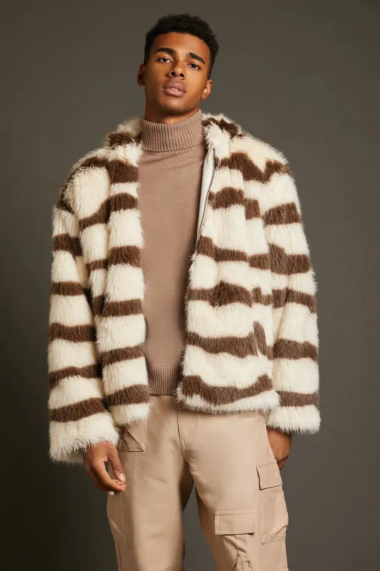 Blouson en similifourrure rayée sold by Urban Planet