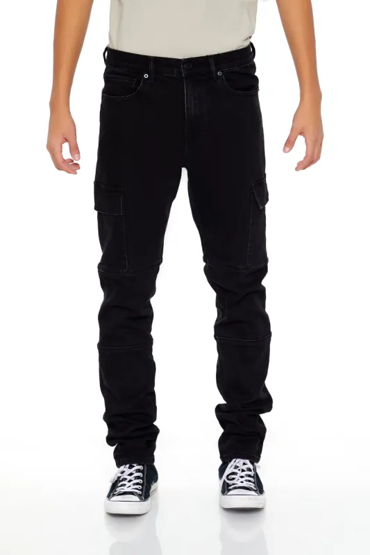 Jean cargo mince délavé noir sold by Urban Planet