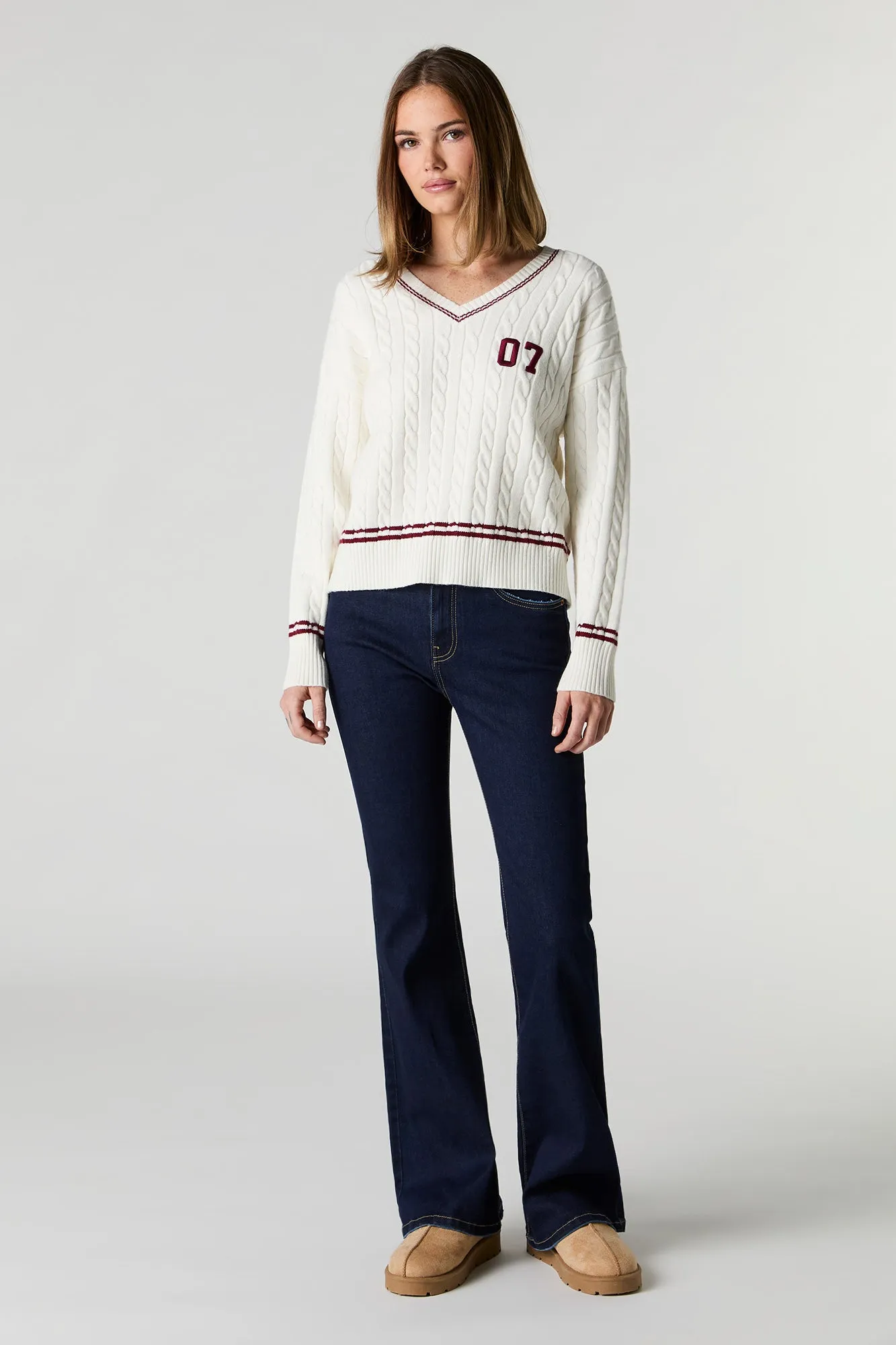 Rinsed Flare Stretchy Jean sold by Urban Planet