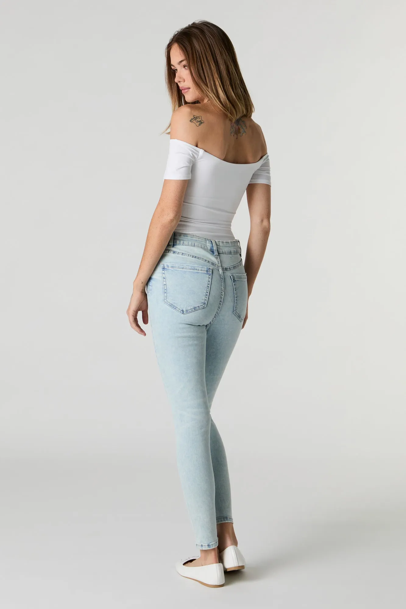 Vintage Light Wash High Rise Stretchy Skinny Jean sold by Urban Planet product image thumbnail 3