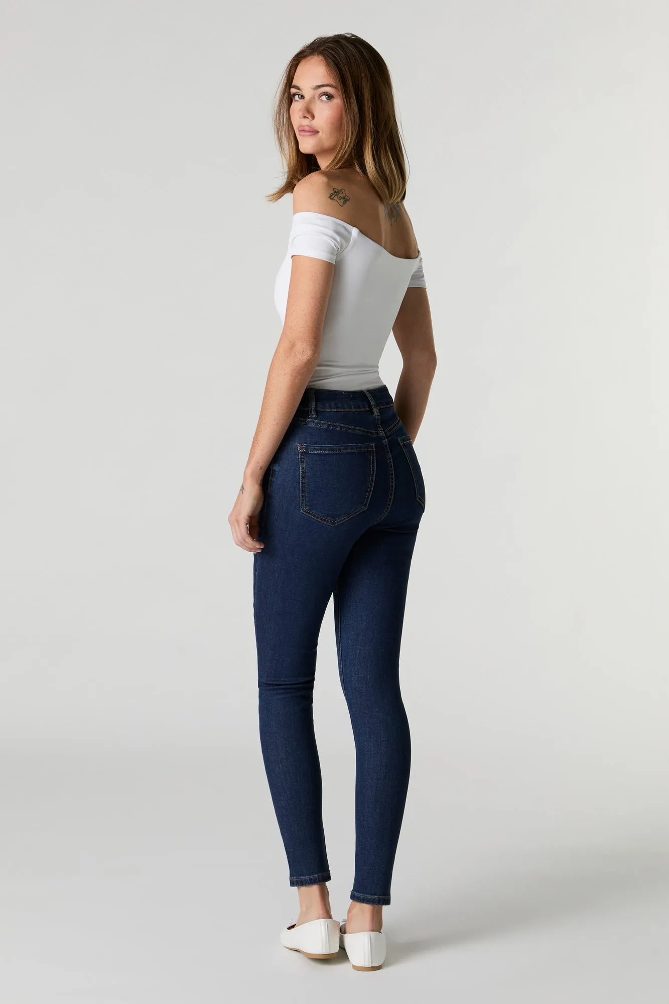 Dark Wash High Rise Stretchy Skinny Jean sold by Urban Planet product image thumbnail 3