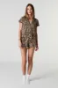 Ruffle Button-Up Top & Short 2 Piece Pajama Set sold by Urban Planet