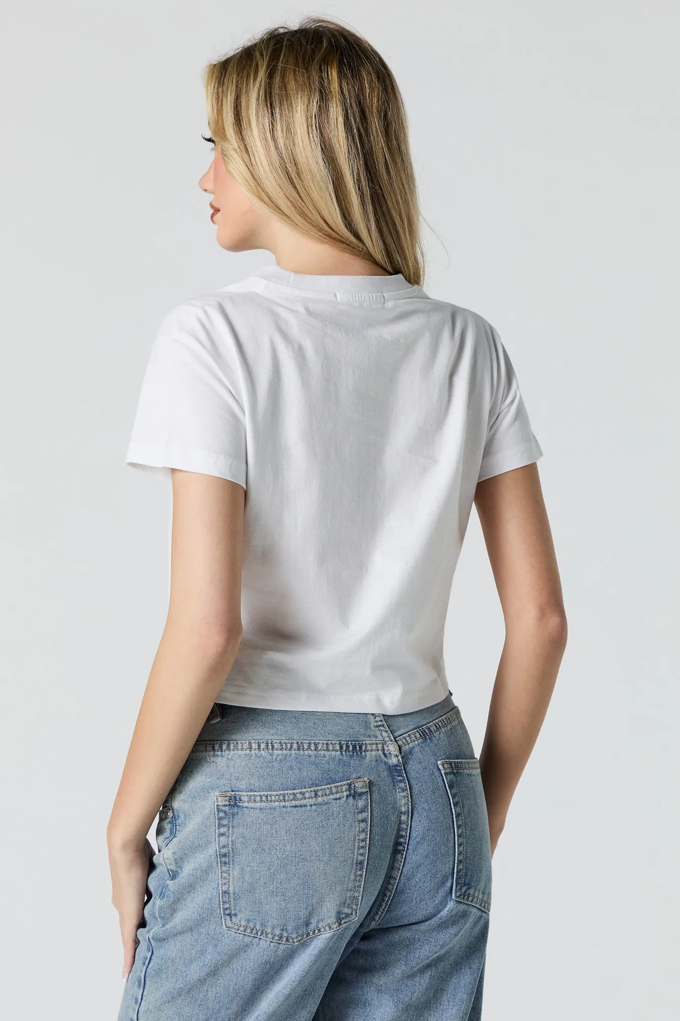 Cheetah Bow Graphic Cropped T-Shirt sold by Urban Planet product image thumbnail 2