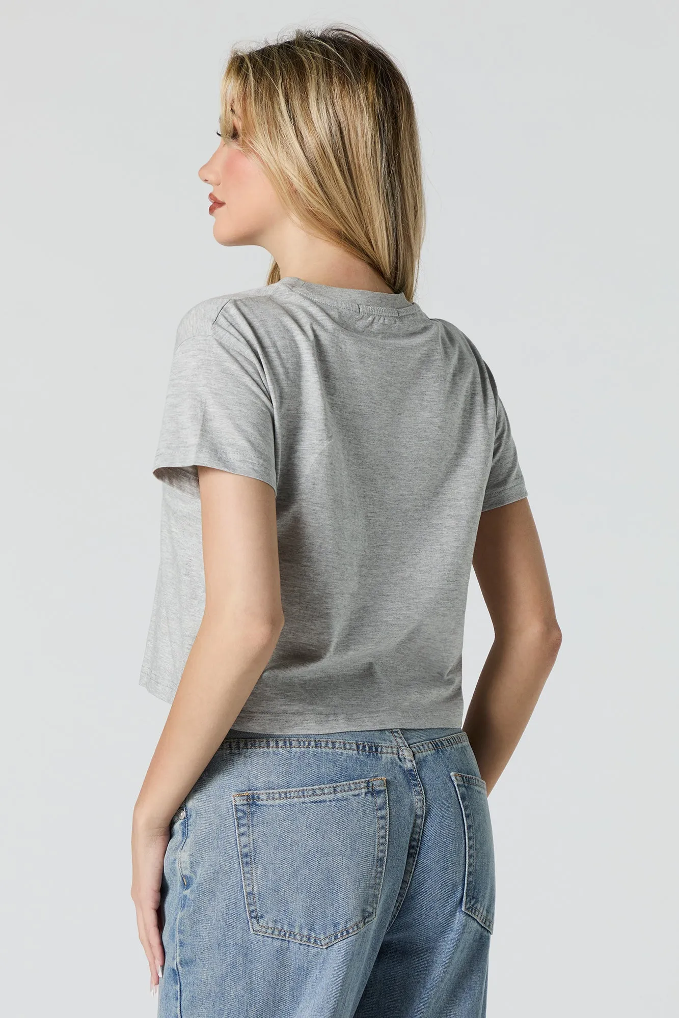 T-shirt écourté à motif Rebel Born en pierres du Rhin sold by Urban Planet product image thumbnail 2