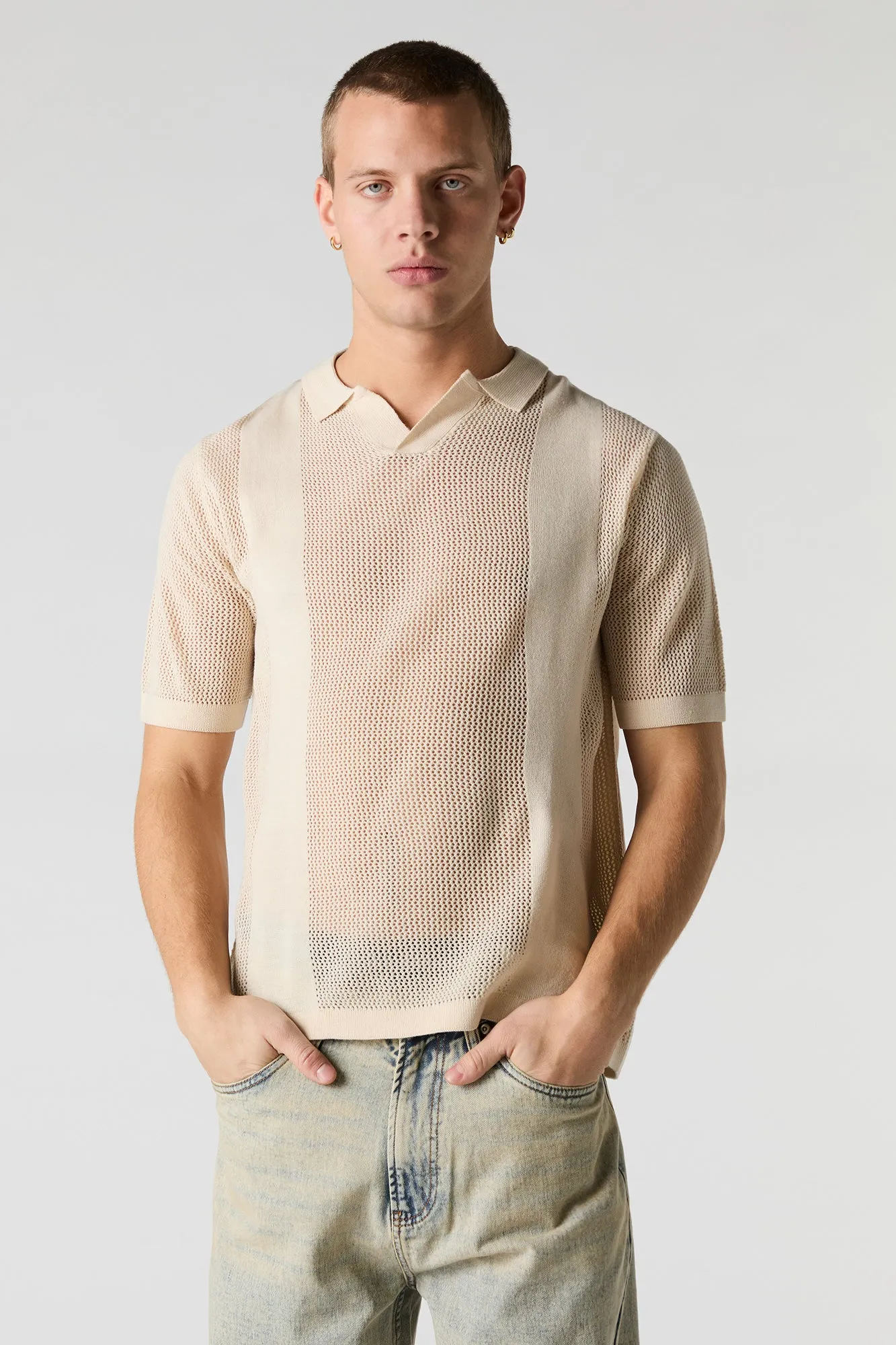 Crochet Polo Top sold by Urban Planet