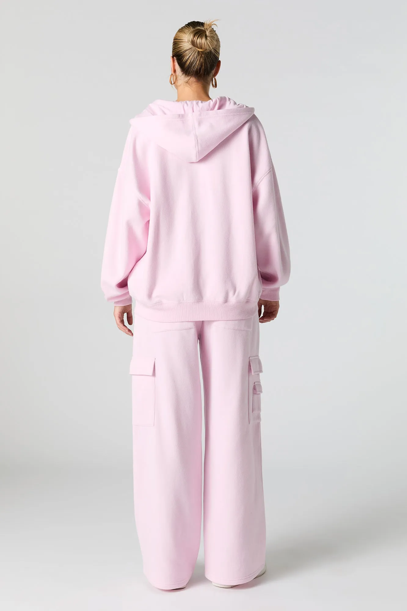 Solid Fleece Wide Leg Cargo Sweatpant sold by Urban Planet product image thumbnail 3