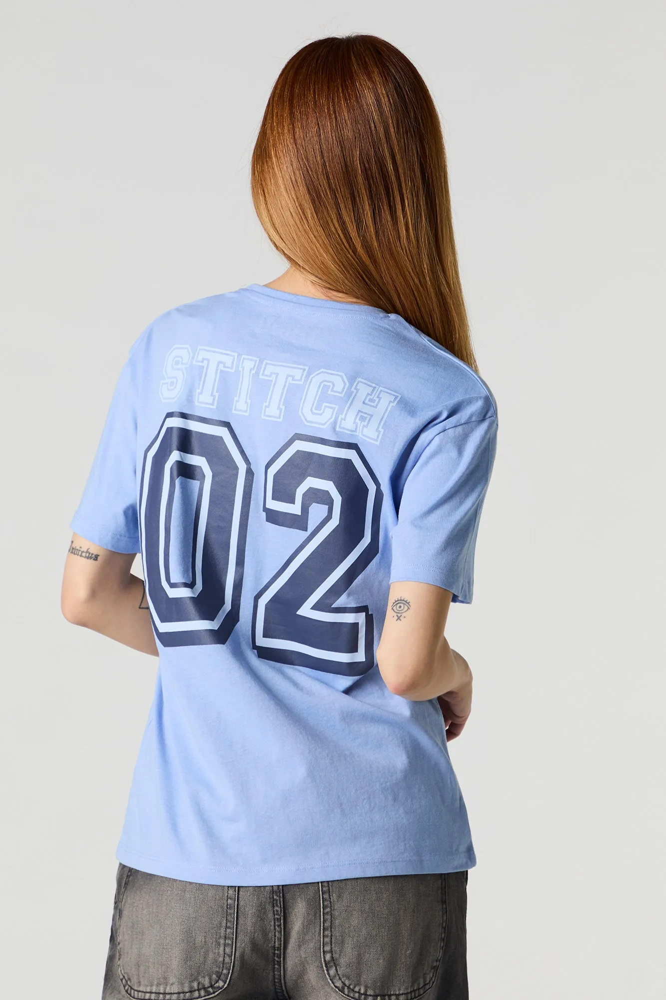 Stitch Trouble Maker Graphic Boyfriend T-Shirt sold by Urban Planet product image thumbnail 2