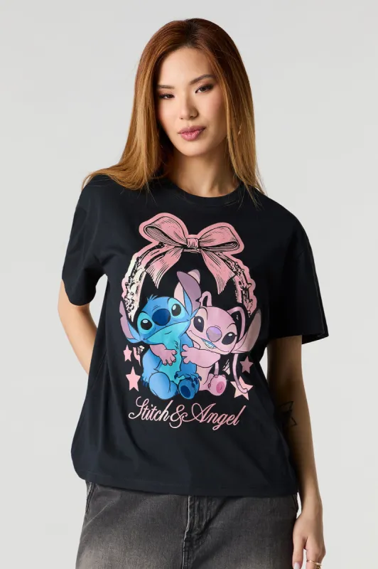 T-shirt de coupe garçonne à imprimé Stitch & Angel sold by Urban Planet