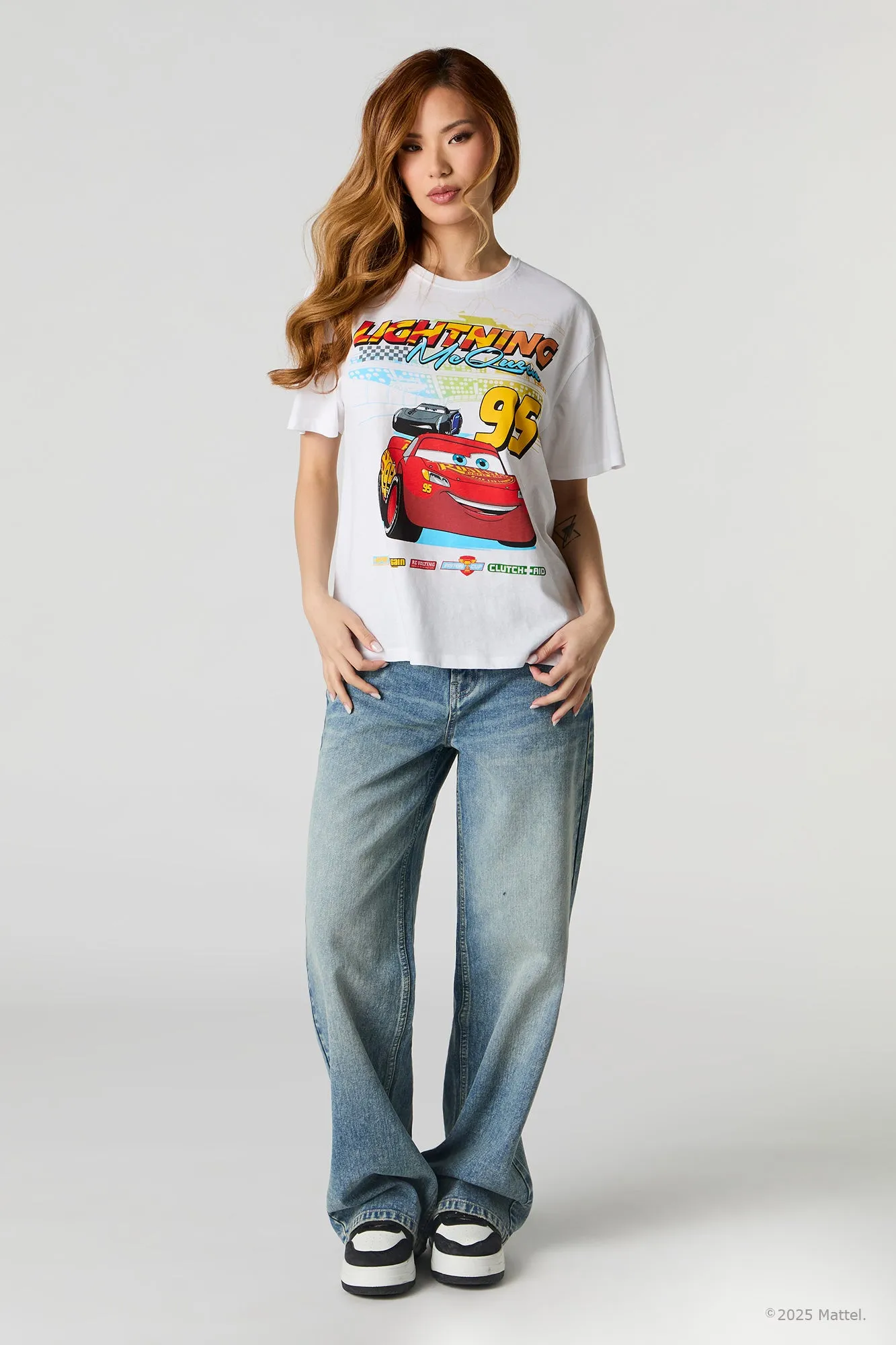 T-shirt de coupe garçonne à imprimé Lightning McQueen sold by Urban Planet product image thumbnail 3