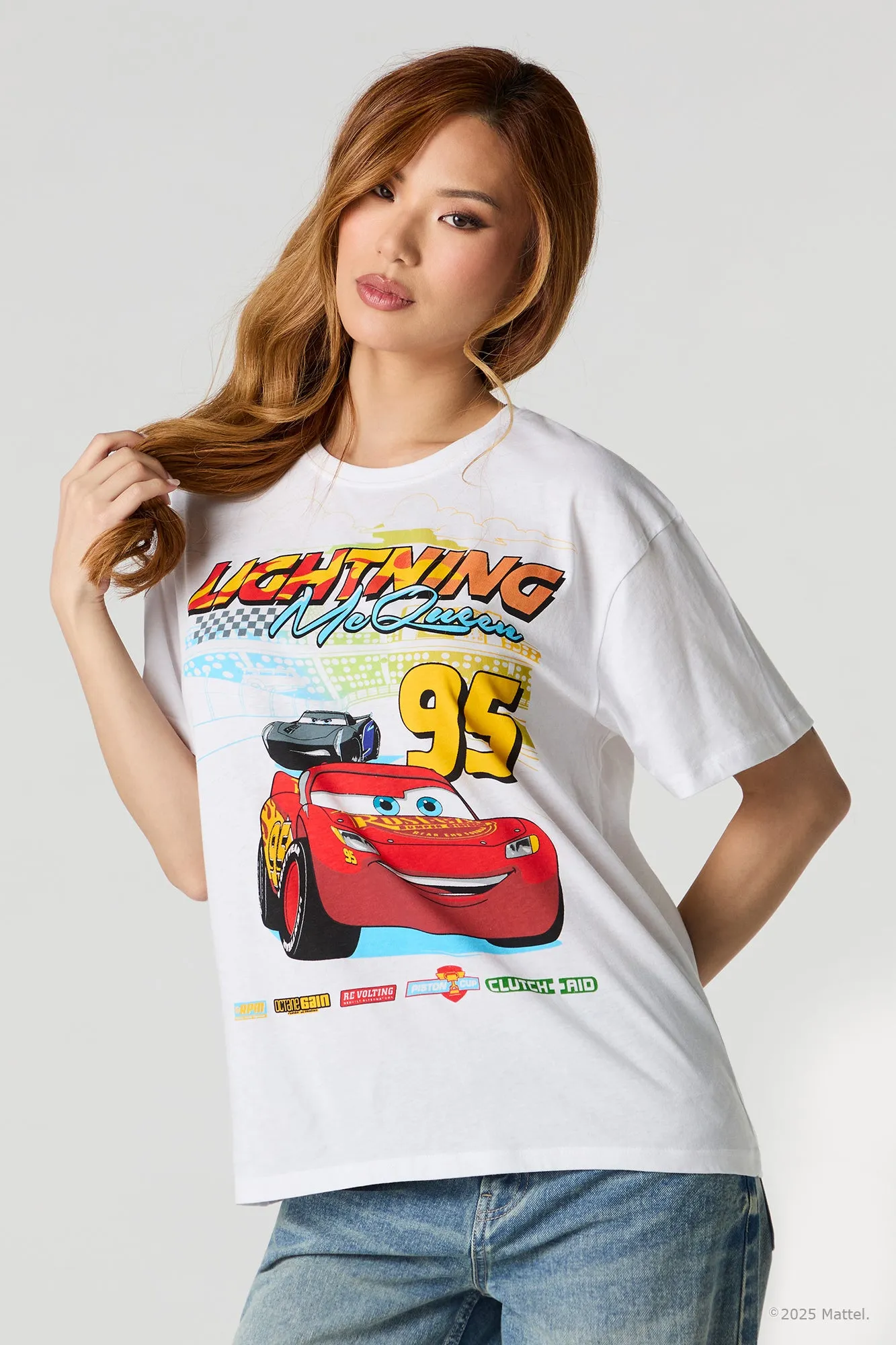 T-shirt de coupe garçonne à imprimé Lightning McQueen sold by Urban Planet product image thumbnail 2