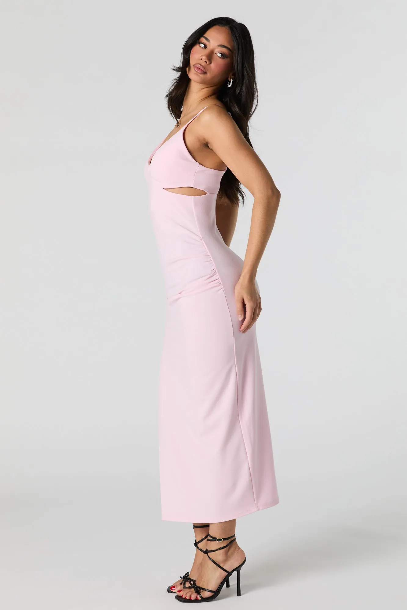 O-Ring Cut-Out Slit Midi Dress sold by Urban Planet product image thumbnail 2