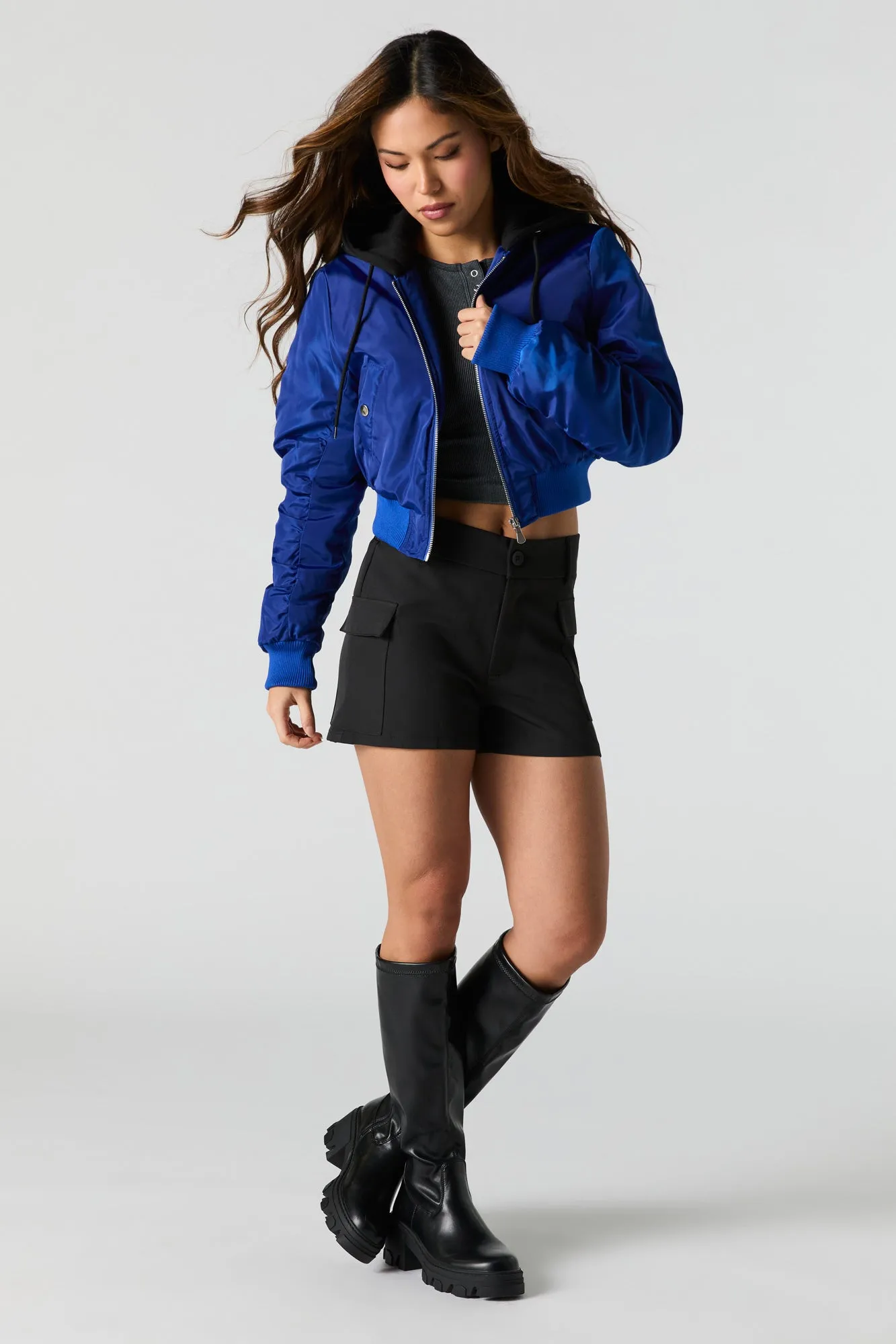 Blouson aviateur court en nylon sold by Urban Planet product image thumbnail 3