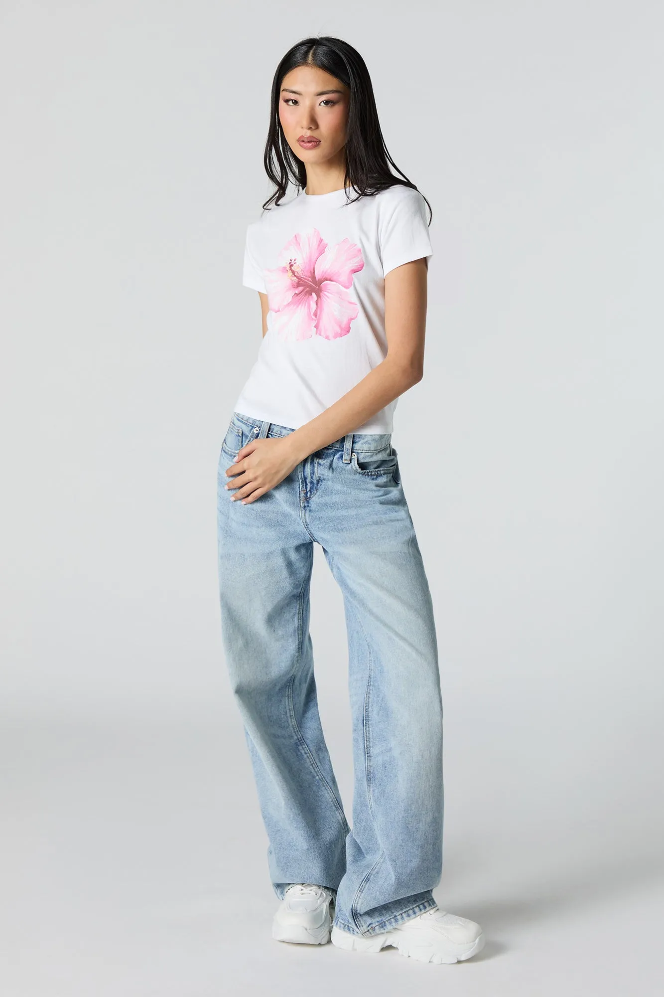 Hibiscus Graphic T-Shirt sold by Urban Planet product image thumbnail 3