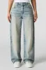 Jean taille haute à jambe large délavé pâle vintage sold by Urban Planet