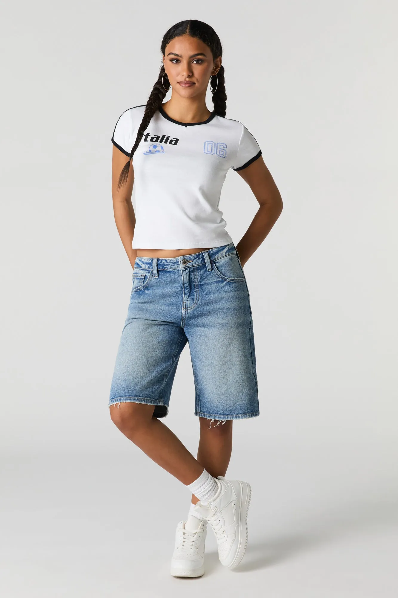 Jean-short délavé moyen vintage sold by Urban Planet product image thumbnail 4