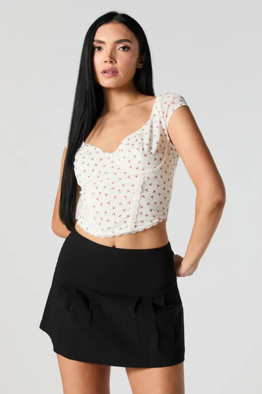 Mesh Cut-Out Back Corset Top sold by Urban Planet