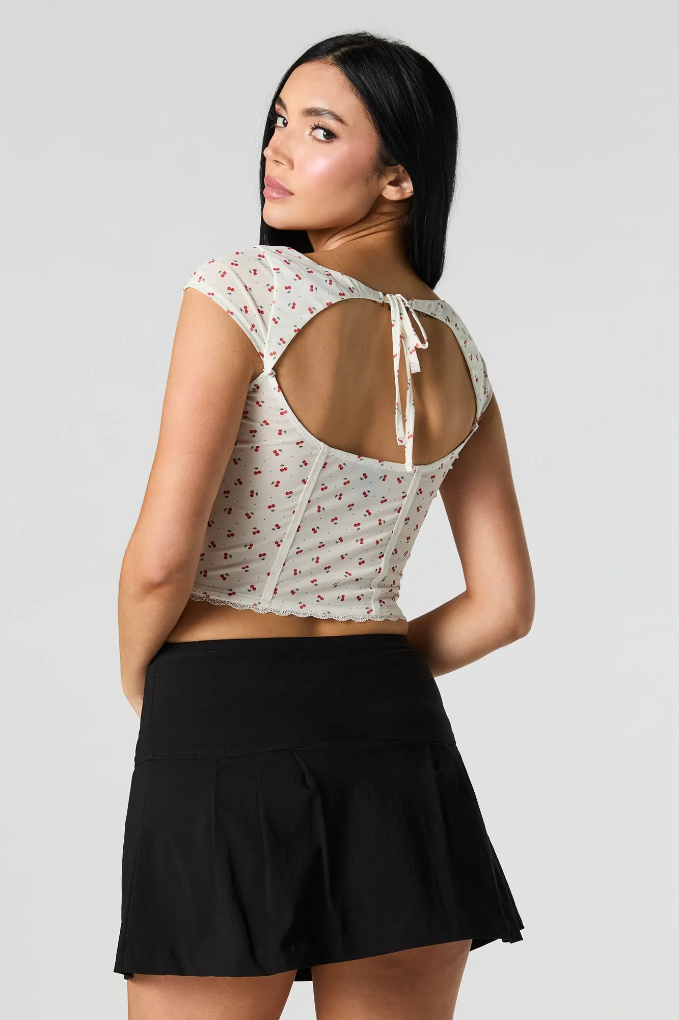 Mesh Cut-Out Back Corset Top sold by Urban Planet product image thumbnail 2