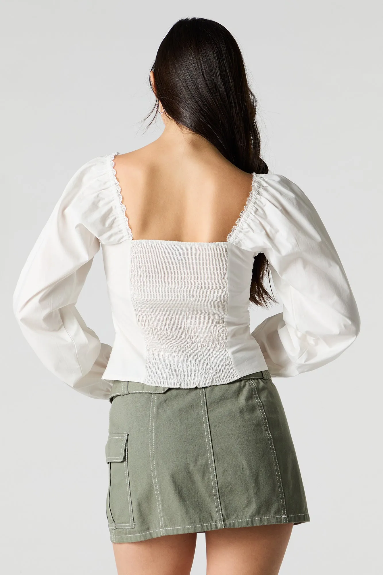 Eyelet Long Puff Sleeve Top sold by Urban Planet product image thumbnail 2
