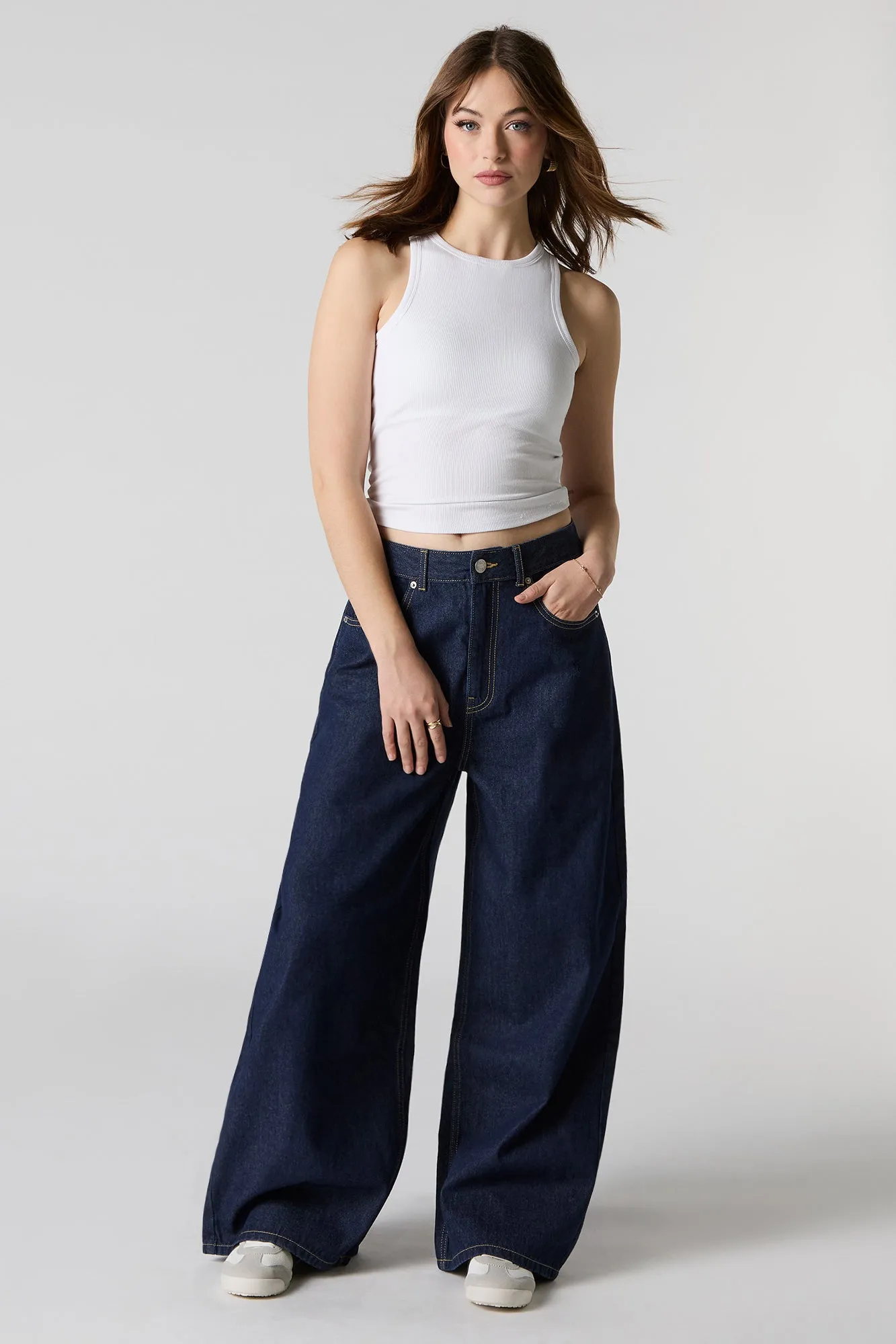 Ribbed High Neck Tank sold by Urban Planet product image thumbnail 3