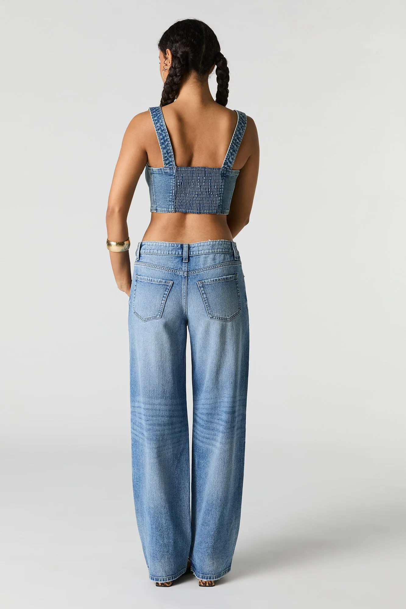Vintage Wash Distressed Low Rise Baggy Jean sold by Urban Planet product image thumbnail 3