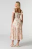 Floral Chiffon Midi Milkmaid Dress sold by Urban Planet