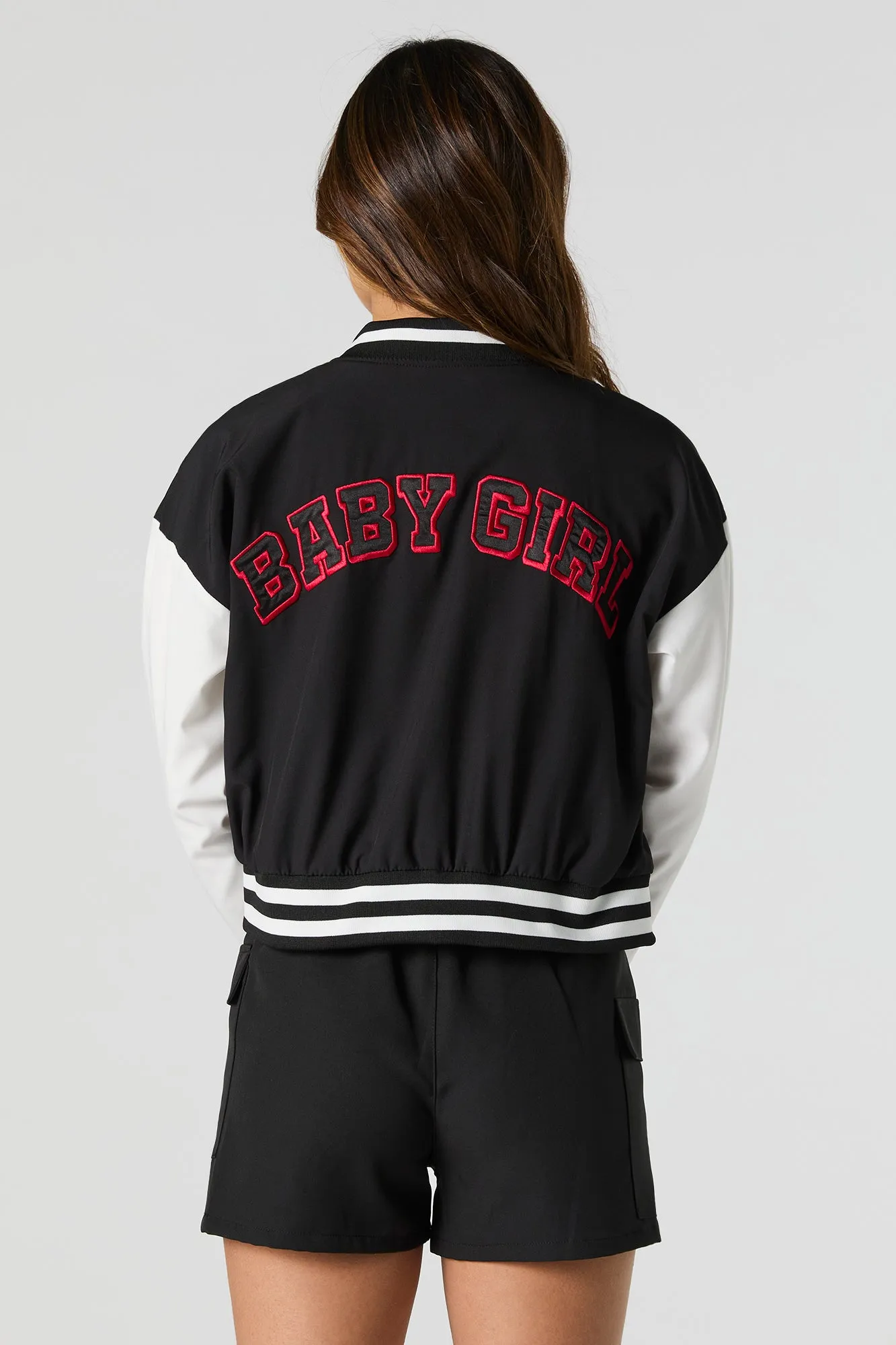 Twill Embroidered Nylon Varsity Jacket sold by Urban Planet product image thumbnail 5