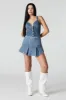 Denim Pleated Mini Skirt sold by Urban Planet