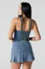 Denim Pleated Mini Skirt sold by Urban Planet