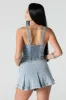 Denim Pleated Mini Skirt sold by Urban Planet