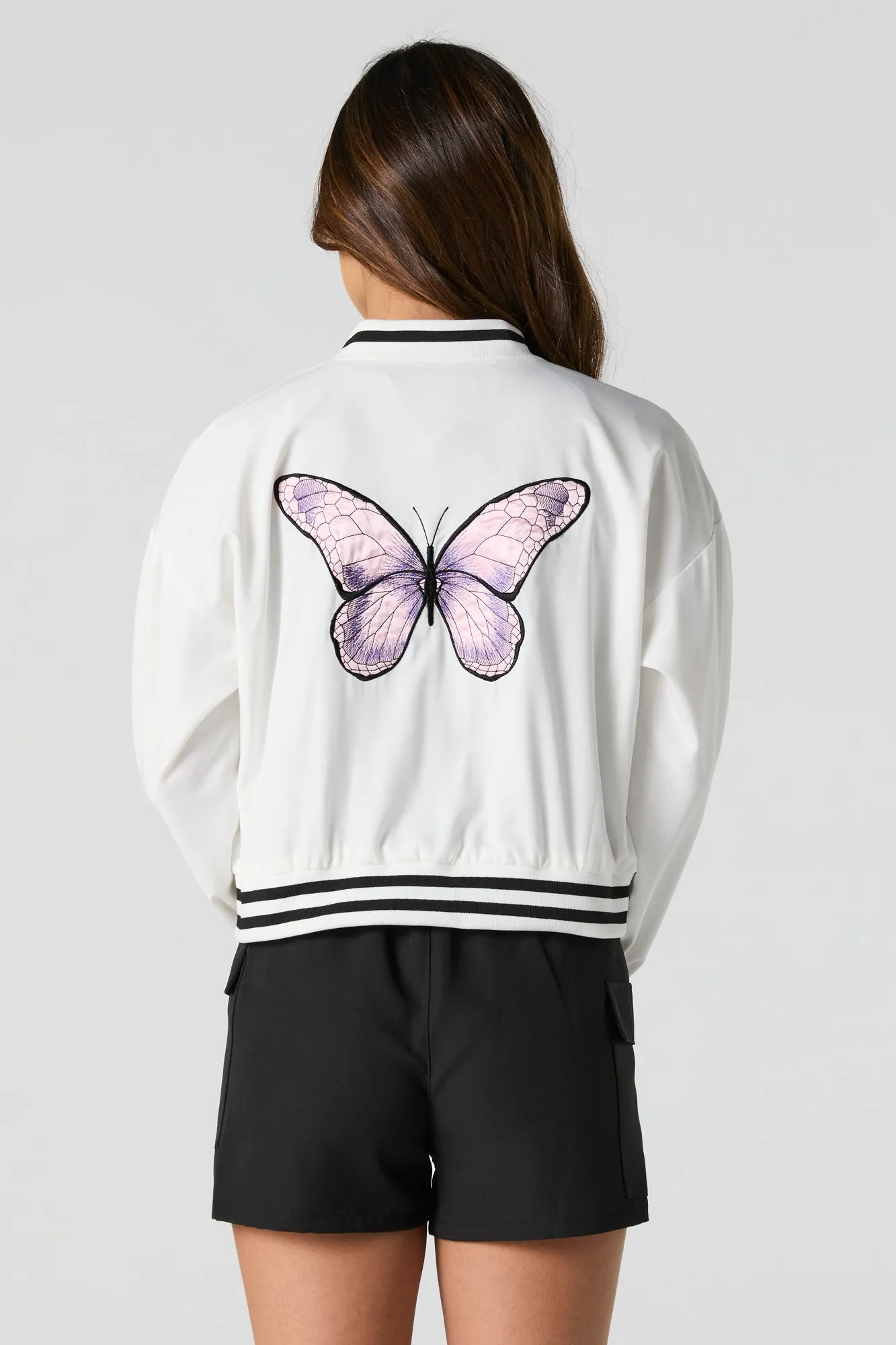 Blouson de style universitaire en nylon avec motif brodé en sergé sold by Urban Planet product image thumbnail 2