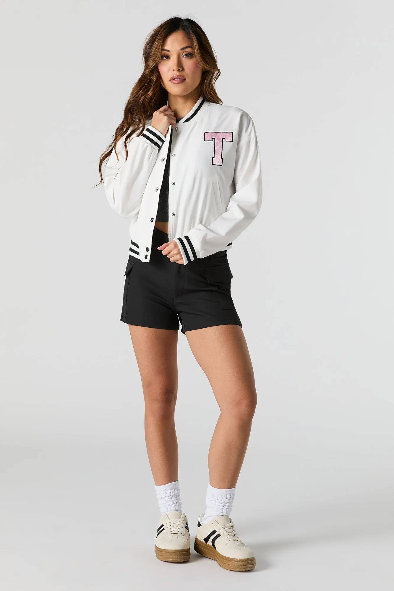 Blouson de style universitaire en nylon avec motif brodé en sergé sold by Urban Planet product image thumbnail 3