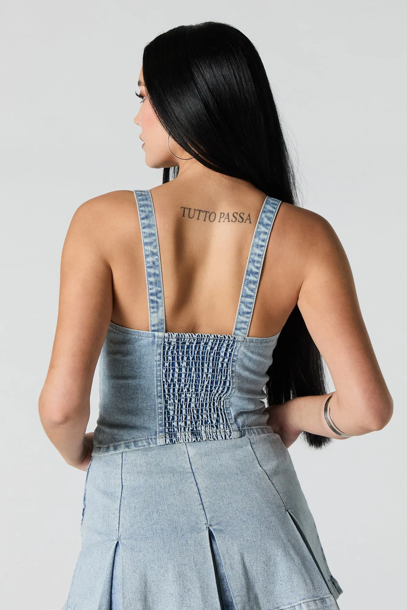 Débardeur-corset en denim sold by Urban Planet product image thumbnail 5