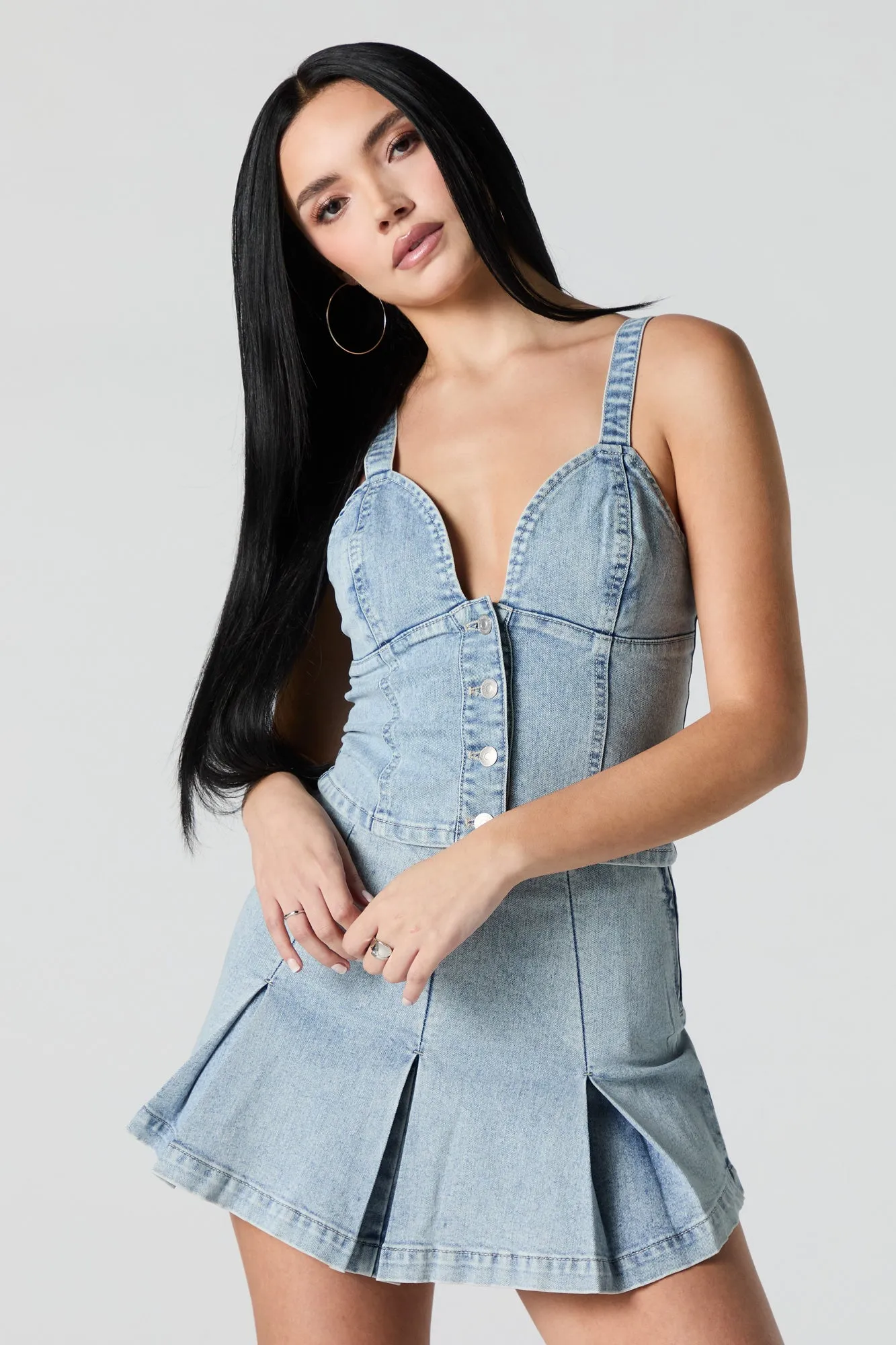 Débardeur-corset en denim sold by Urban Planet product image thumbnail 4