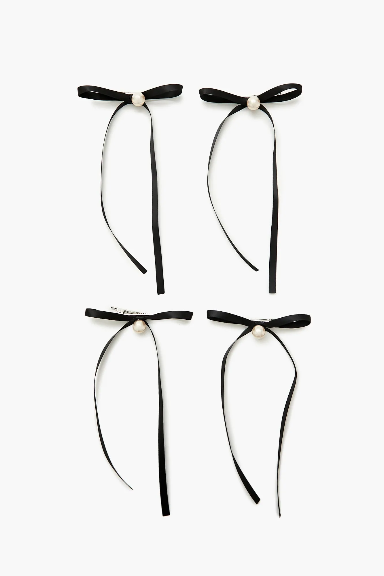 Faux Pearl Bow Hair Clip Set (4 Pcs) sold by Urban Planet product image thumbnail 3