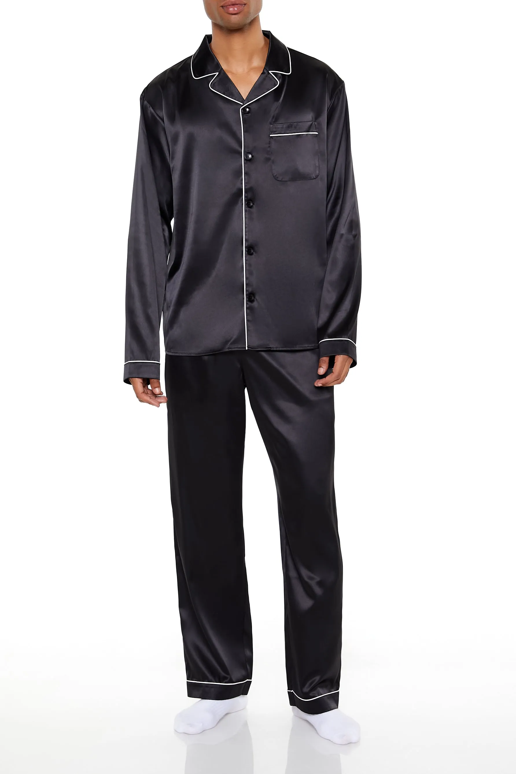 Piped Trim Satin Pajama Pant sold by Urban Planet product image thumbnail 2