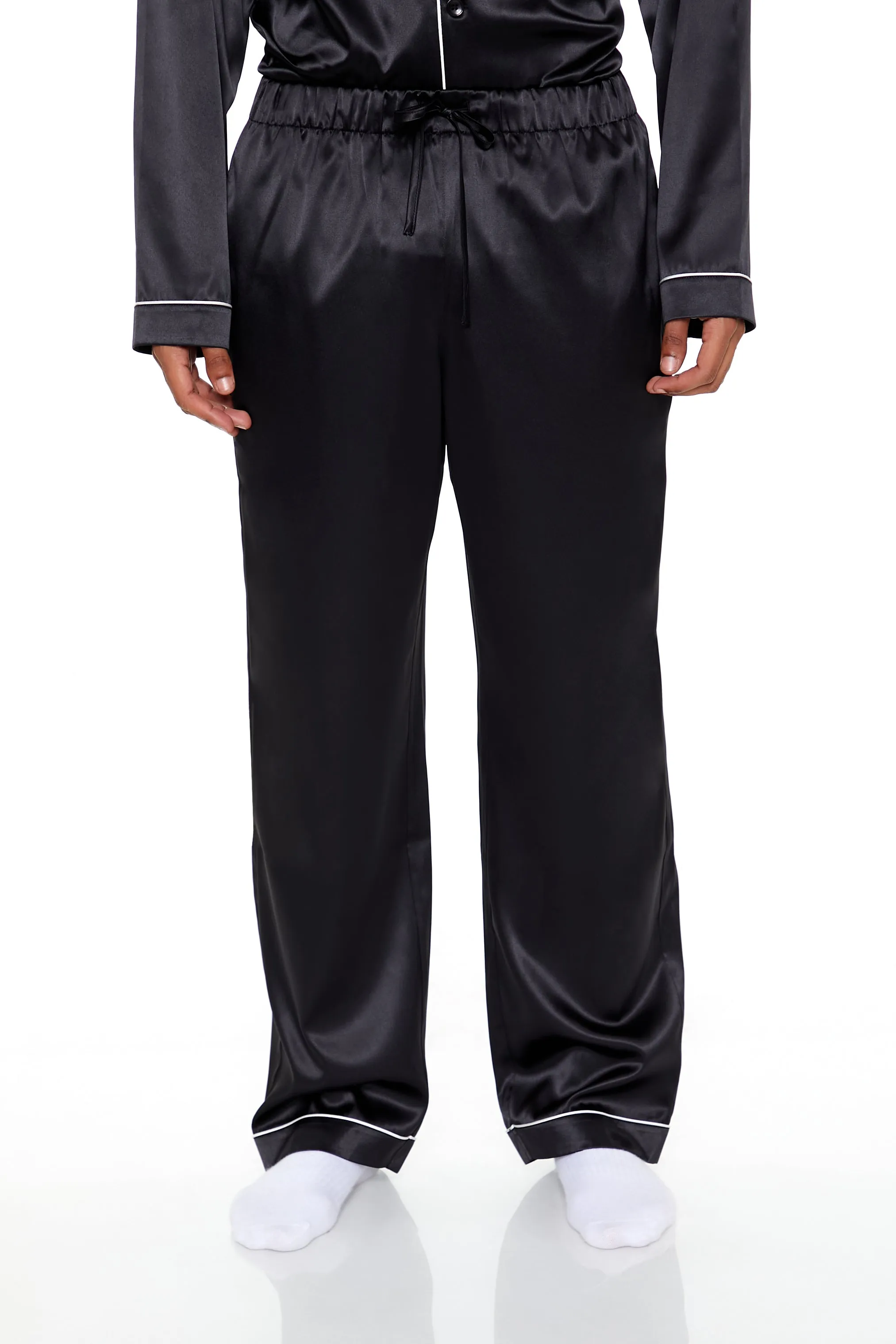 Piped Trim Satin Pajama Pant sold by Urban Planet