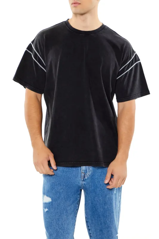 Piped Trim Washed T-Shirt sold by Urban Planet