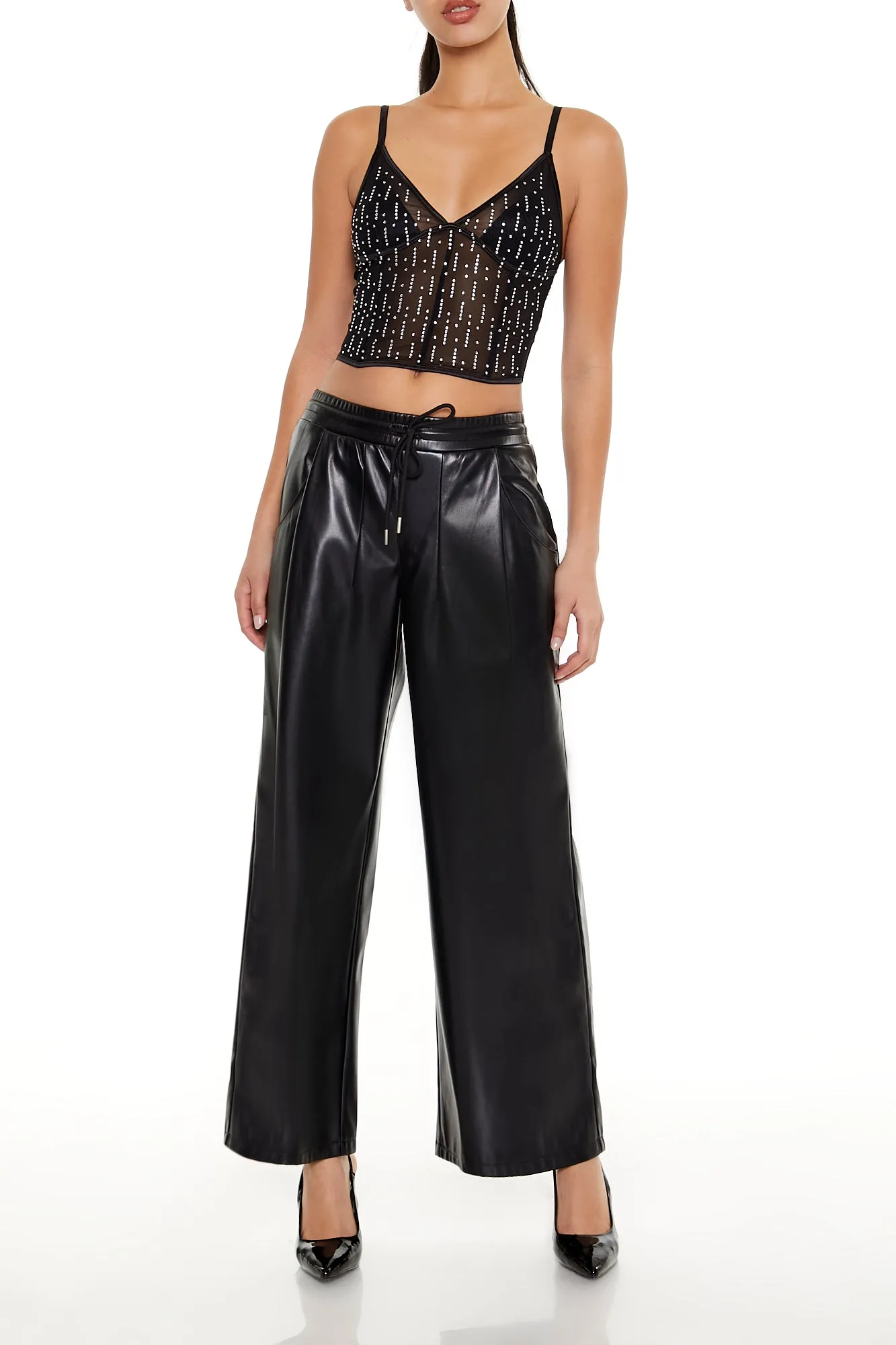 Sheer Rhinestone Cropped Cami sold by Urban Planet product image thumbnail 3
