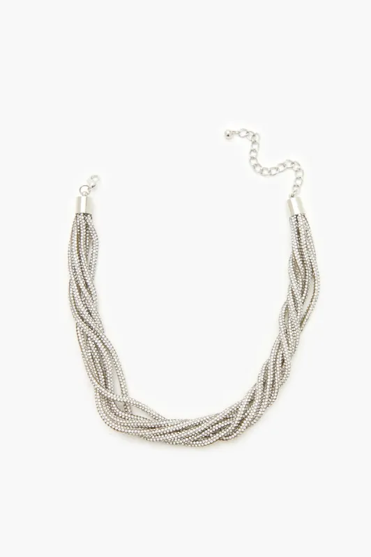 Twisted Rhinestone Statement Necklace sold by Urban Planet