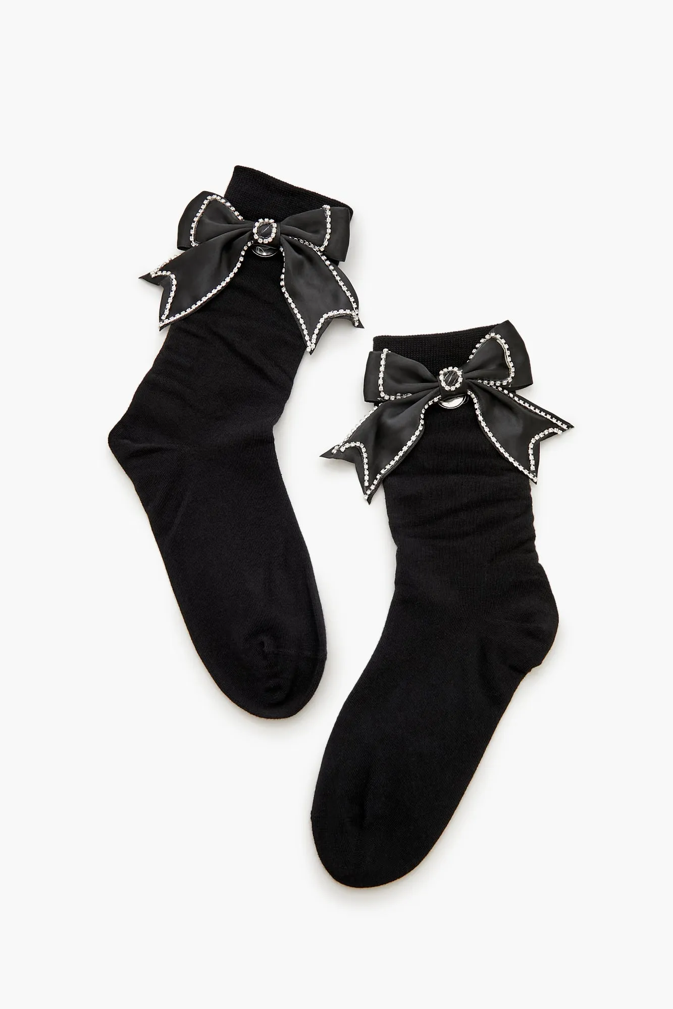 Rhinestone Bow Crew Socks sold by Urban Planet product image thumbnail 2